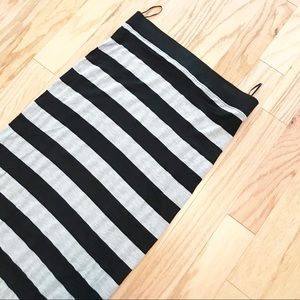 H&M Maxi Skirt / Tube Dress Black & Gray Stripes